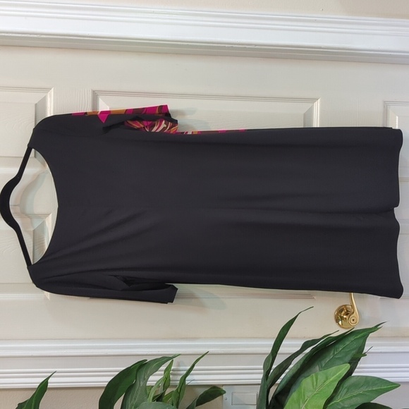 Signature by Robbie Bee Women's Lined Knee Length Floral Shift Dress Size 12 - Picture 5 of 7